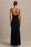 Gabbie Black Cowl Neck Maxi Dress With Mesh Back Detail