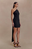 Claudette Slinky Mini Dress With Hardware Black