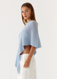 Yas Knit Cape Blue