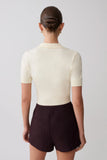 Philly Knit Button Up Top Ivory