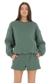 Fleece Jumper in Hunter
