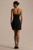 Kerry Black Lace Bandeau Mini Dress With Bow Detail