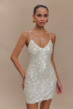 Romilly Sequin Mini Dress Ivory