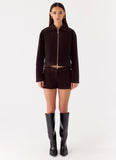 Jeremy Faux Suede Shorts Chocolate