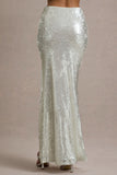 Raia Sand Sequin Split Maxi Skirt