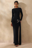Astrielle Black Wide Neck With Gold Detail And Sash