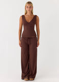 Hard To Tame Stretch Sweatpants Chocolate