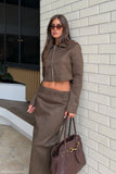 Hayes Faux Suede Collared Jacket Chocolate