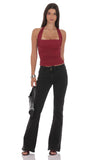 Halter Ruched Top in Burgundy