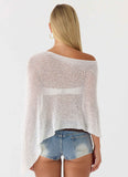 Yas Knit Cape Off White