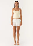 Overdue Low Rise Mini Skort - White