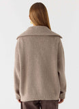 Eirena Quarter Zip Knit Sweater Tan
