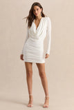 Ciela White Extreme Plunge Neck Mini Dress