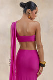 Tranquil Hot Pink Bandeau Top With Chest Cut Out and Sash