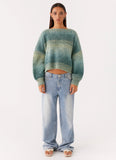 Lynne Oversized Jumper Green Ombre