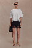 Nina Lace And Satin Mini Skirt Black