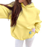 Women Cute Hoodies Oversized Y2k Star Patch Fleece Sweatshirt Pastel Hoodie for Teen Girls