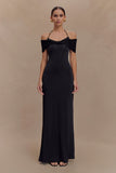 Bernadina Mesh And Slinky Halter Maxi Dress Black