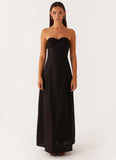 Tayla Linen Maxi Dress Black