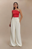 Jacqueline Pleated Wide Leg Pants Ivory