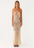 Aster Crochet Maxi Dress Pastel Yellow