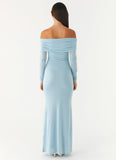 Cocoa Long Sleeve Maxi Dress Blue