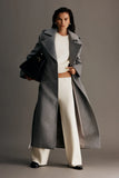 Levi Long Trench Wool Coat Grey Marle