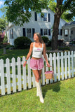 Arnie Red Gingham Broderie Lace Shorts