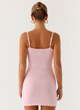 Roa Embellished Knit Mini Dress Pink
