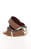 Carolyn Dark Brown Suedette Belt with Silver Buckle