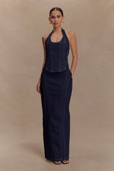 Alma Denim Maxi Skirt Indigo Blue