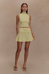 Indy Pointelle Knit Mini Skirt Lemon