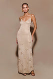Suki Metallic Knit Maxi Dress Gold