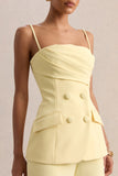 Lunivra Lemon Square Neck Tailored Top
