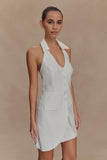 Ruth Cotton Halter Mini Dress Ivory