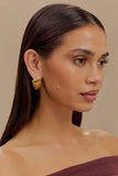 Olympia Textured Square Earrings Gold