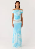 Moka Maxi Skirt Blooming Blue