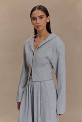 Quinn Zip Up Hoodie Light Grey Marle