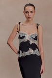 Nina Satin And Lace Camisole Black Ivory