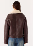 Demine Double Faced Short Coat Chocolate