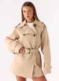 Jackie Mini Trench Coat Tan
