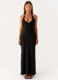 Yaselle Button Front Maxi Dress Black