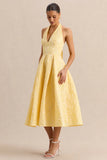 Nyomi Lemon Satin Halter Neck Midi Dress