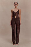 Jackie Longline Diamante Top Chocolate
