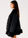 Carmelita Faux Fur Trim Jacket Black
