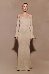 Sandrine Lurex Knit Maxi Dress Gold