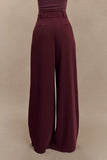 Jacqueline Pleated Wide Leg Pants Mahogany