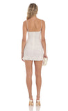 Dotted Mesh Bodycon Dress in White