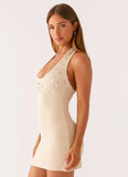 Chichi Mini Dress Light Beige