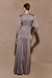 Scarlet Lurex Cowl Maxi Dress Silver